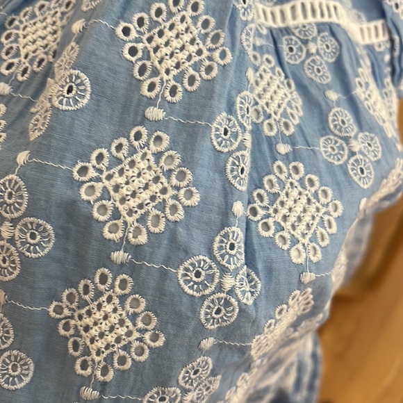 Karen Kane at Tiered Eyelet Maxi Blue Dress - Picture 4 of 4